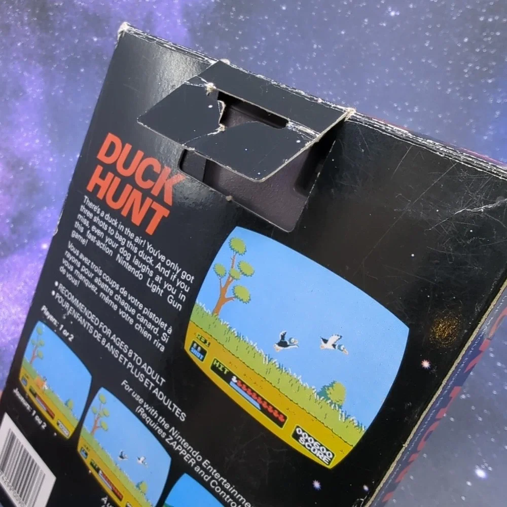 Duck Hunt (Nintendo NES 1985) MATTEL Hangtab Variant 5-Screw CIB COMPLETE Tested